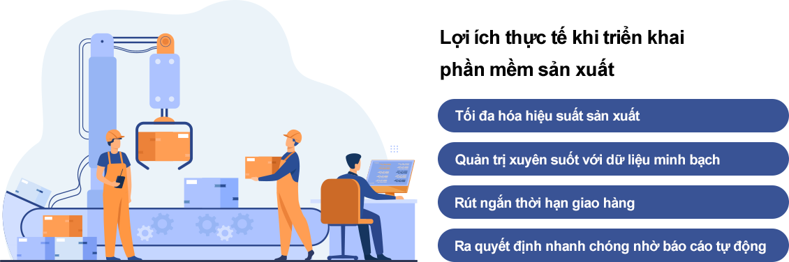 Lợi ích của phần mềm quản lý sản xuất Lợi ích thực tế khi triển khai phần mềm sản xuất